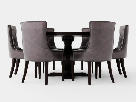 Dijon Food Group Round With 6 Victoria Armchair 3D Model