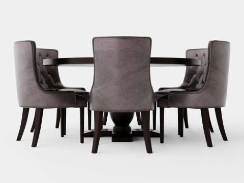 Dijon Food Group Round With 6 Victoria Armchair 3D Model