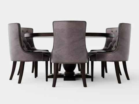 Dijon Food Group Round With 6 Victoria Armchair 3D Model