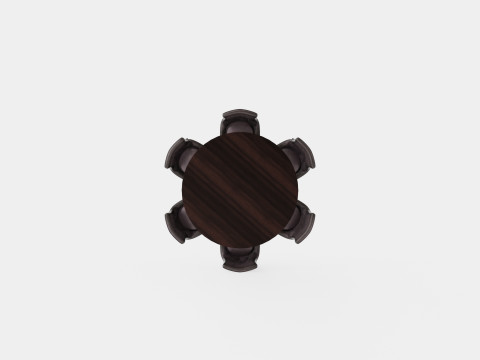 Dijon Food Group Round With 6 Victoria Armchair 3D Model
