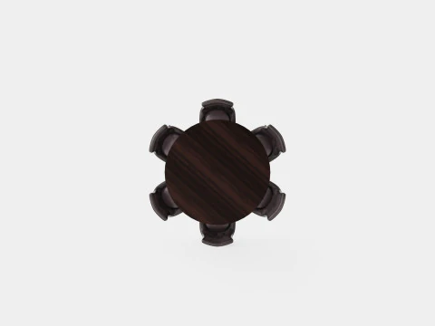 Dijon Food Group Round With 6 Victoria Armchair 3D Model
