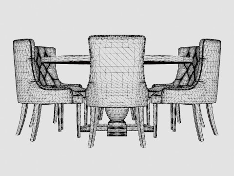 Dijon Food Group Round With 6 Victoria Armchair 3D Model