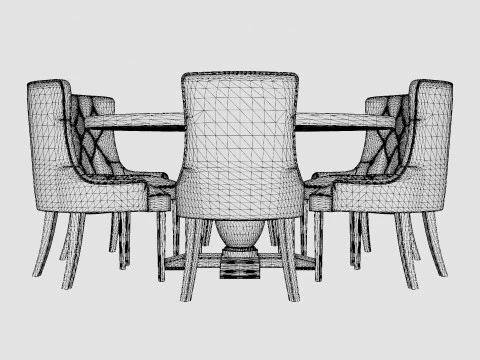 Dijon Food Group Round With 6 Victoria Armchair 3D Model
