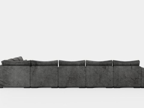 Dubai U Module Sofa Large With Divan Left Velvet Modelo 3D