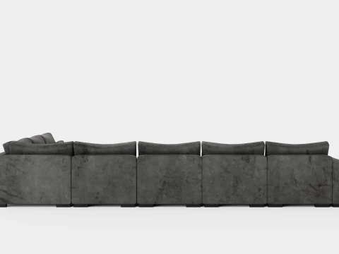 Dubai U Module Sofa Large With Divan Left Velvet 3D Model