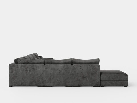 Dubai U Module Sofa Large With Divan Right Velvet 3D Model