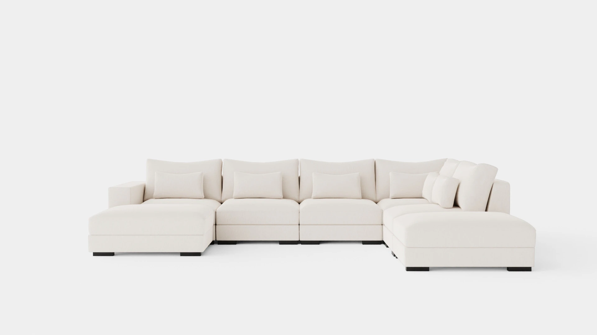 Dubai U Module Sofa With Divan Left 3D Model .c4d .max .obj .3ds .fbx .stl .blend 