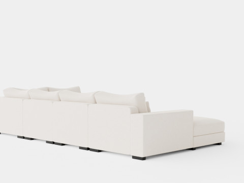 Dubai U Module Sofa With Divan Left 3D Model