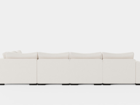 Dubai U Module Sofa With Divan Left 3D Model