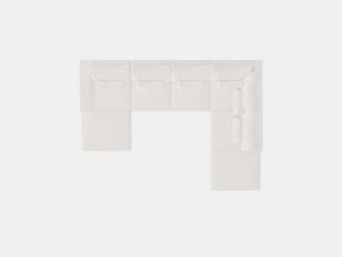 Dubai U Module Sofa With Divan Left 3D Model