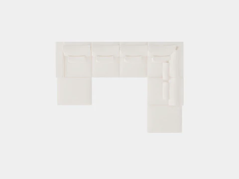Dubai U Module Sofa With Divan Left 3D Model