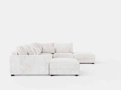 Dubai U Module Sofa With Divan Left Velvet Model 3D
