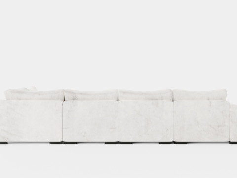 Dubai U Module Sofa With Divan Left Velvet Model 3D