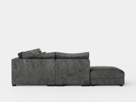 Dubai U Module Sofa With Divan Right Velvet 3D मॉडल