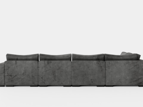 Dubai U Module Sofa With Divan Right Velvet 3D मॉडल