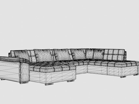 Dynir Corner Bed Sofa Divan Co Storage Left Gray Answer 3D-Modell