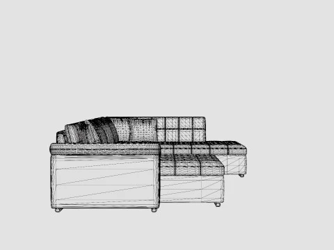 Dynir Corner Bed Sofa Divan Co Storage Left Gray Answer 3D Model