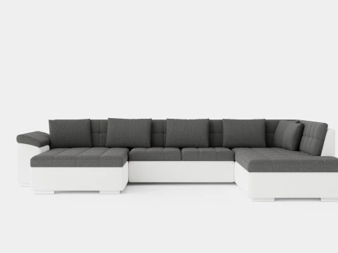 Dynir コーナーベッド ソファ Divan Co 収納左 ホワイト ダーク 3Dモデル