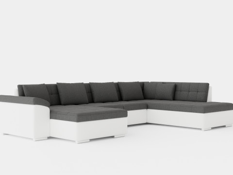 Dynir Corner Bed Sofa Divan Co Storage Left White Dark 3D 模型