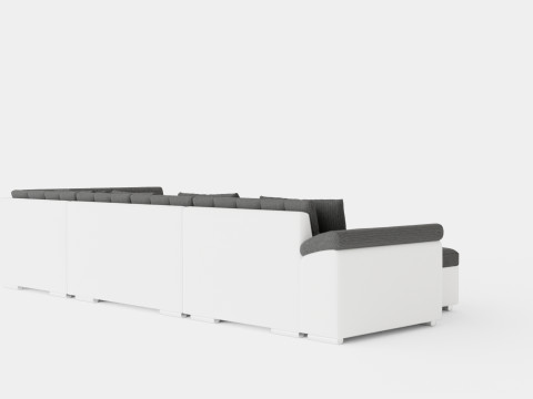 Dynir Corner Bed Sofa Divan Co Storage Left White Dark 3D 模型