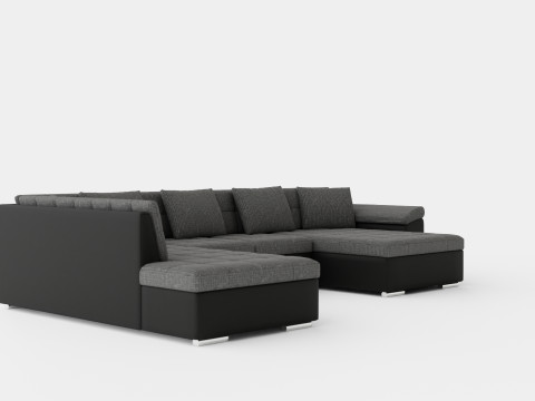 Dynir Corner Bed Sofa Divan Co Storage Right Black Gray Modèle 3D