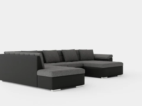 Dynir Corner Bed Sofa Divan Co Storage Right Black Gray 3D Model