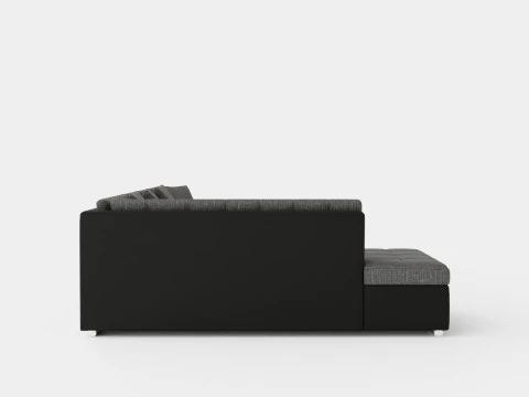 Dynir Corner Bed Sofa Divan Co Storage Right Black Gray 3D Model