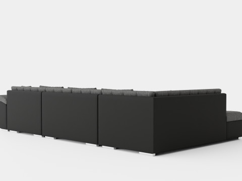 Dynir Corner Bed Sofa Divan Co Storage Right Black Gray Modèle 3D