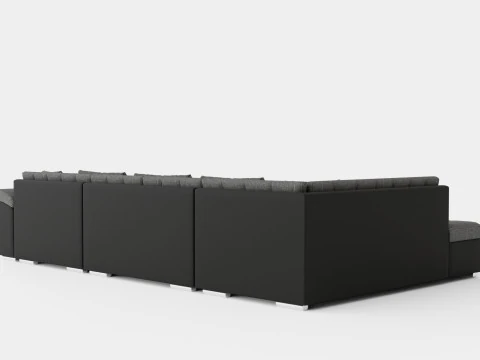 Dynir Corner Bed Sofa Divan Co Storage Right Black Gray 3D Model