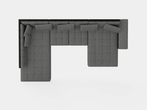 Dynir Corner Bed Sofa Divan Co Storage Right Black Gray 3D Model