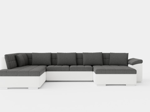 Dynir Corner Bed Sofa Divan Co Storage Right White Dark 3D Model