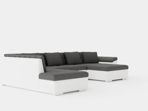 Dynir Corner Bed Sofa Divan Co Storage Right White Dark 3D Model
