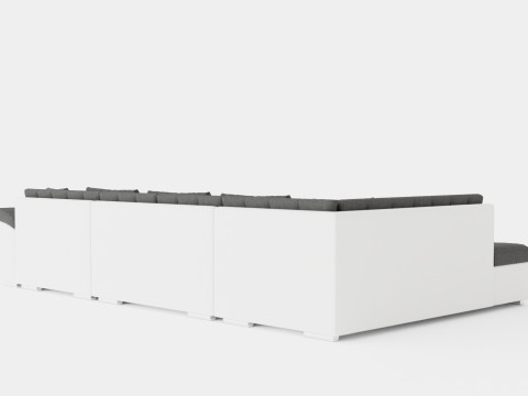 Dynir Corner Bed Sofa Divan Co Storage Right White Dark 3D Модель
