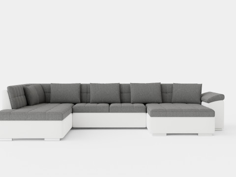Dynir Corner Bed Sofa Divan Co Storage Right White Light Modello 3D