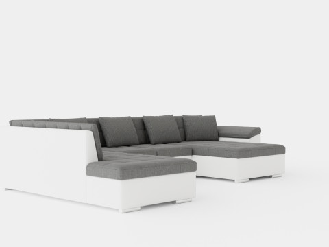 Dynir Corner Bed Sofa Divan Co Storage Right White Light Model 3D