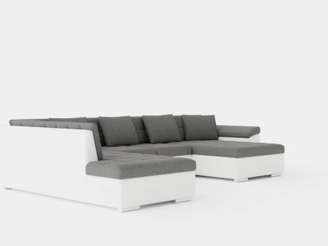 Dynir Corner Bed Sofa Divan Co Storage Right White Light 3D Model