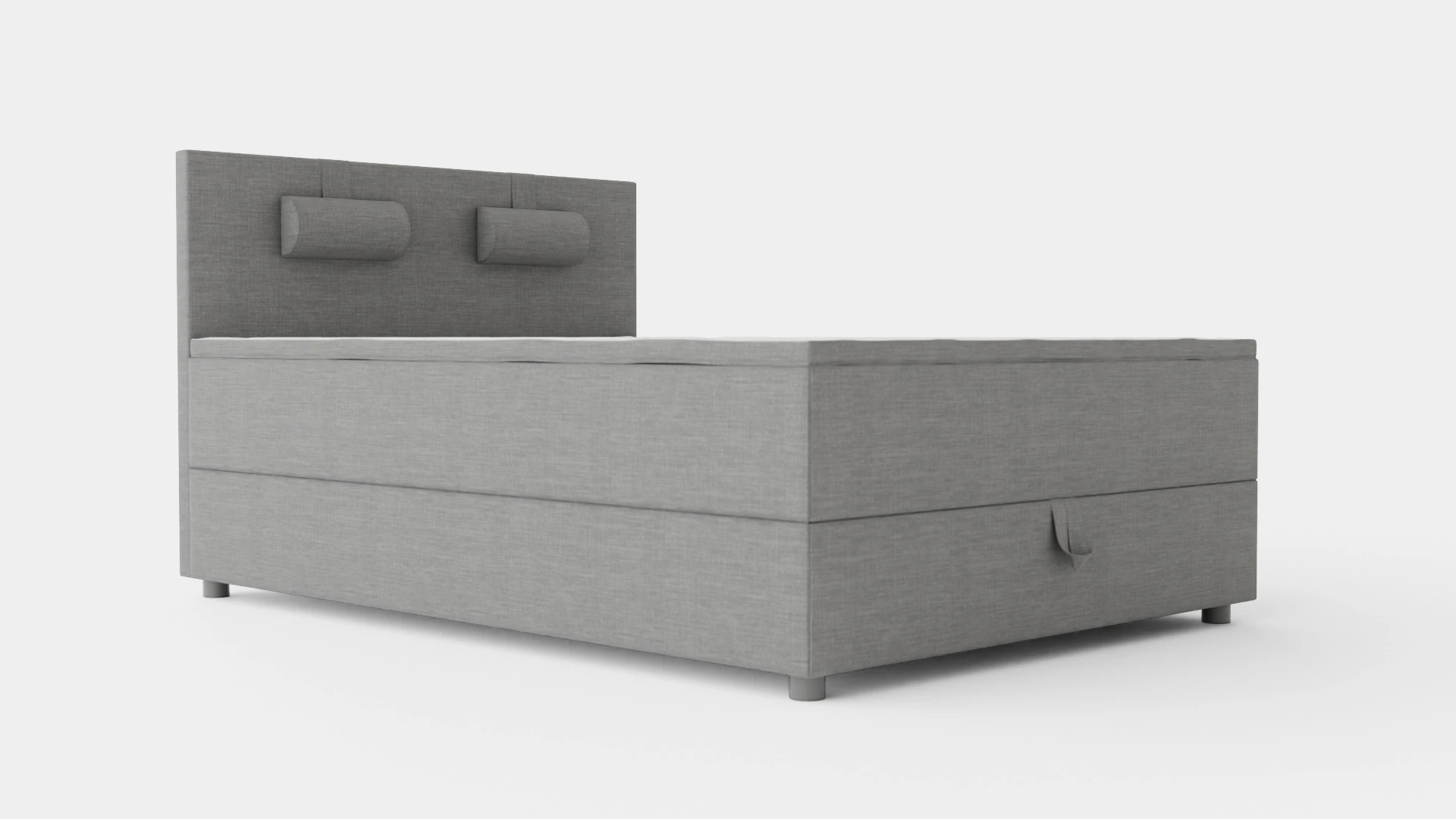 Edison Bed With Storage Light Gray 3D Model .c4d .max .obj .3ds .fbx .stl .blend 