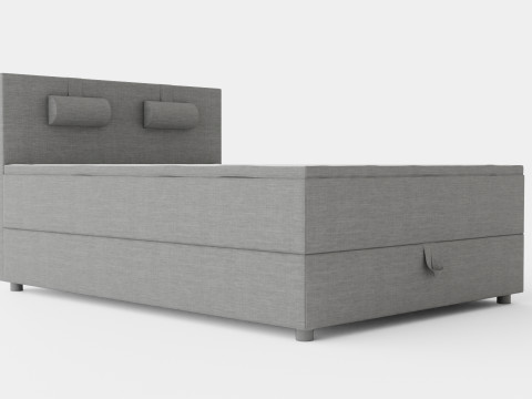 Edison Bed With Storage Light Gray 3D Модель