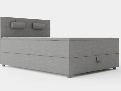 Edison Sandıklı Yatak A&ccedil;ık Gri 3D Model