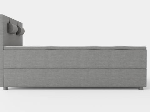 Edison Bed With Storage Light Gray Modelo 3D