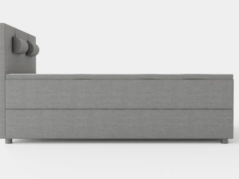 Edison Bed With Storage Light Gray 3D Model