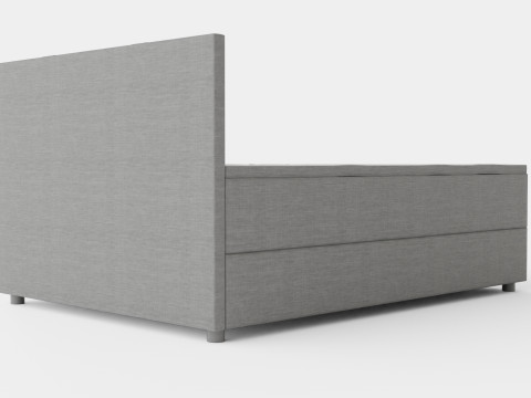 Edison Bed With Storage Light Gray Modelo 3D
