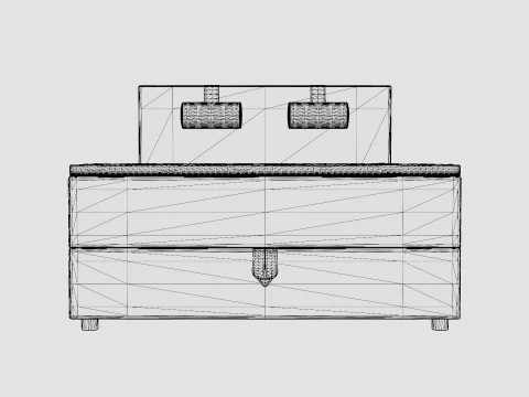 Edison Bed With Storage Light Gray 3D Model