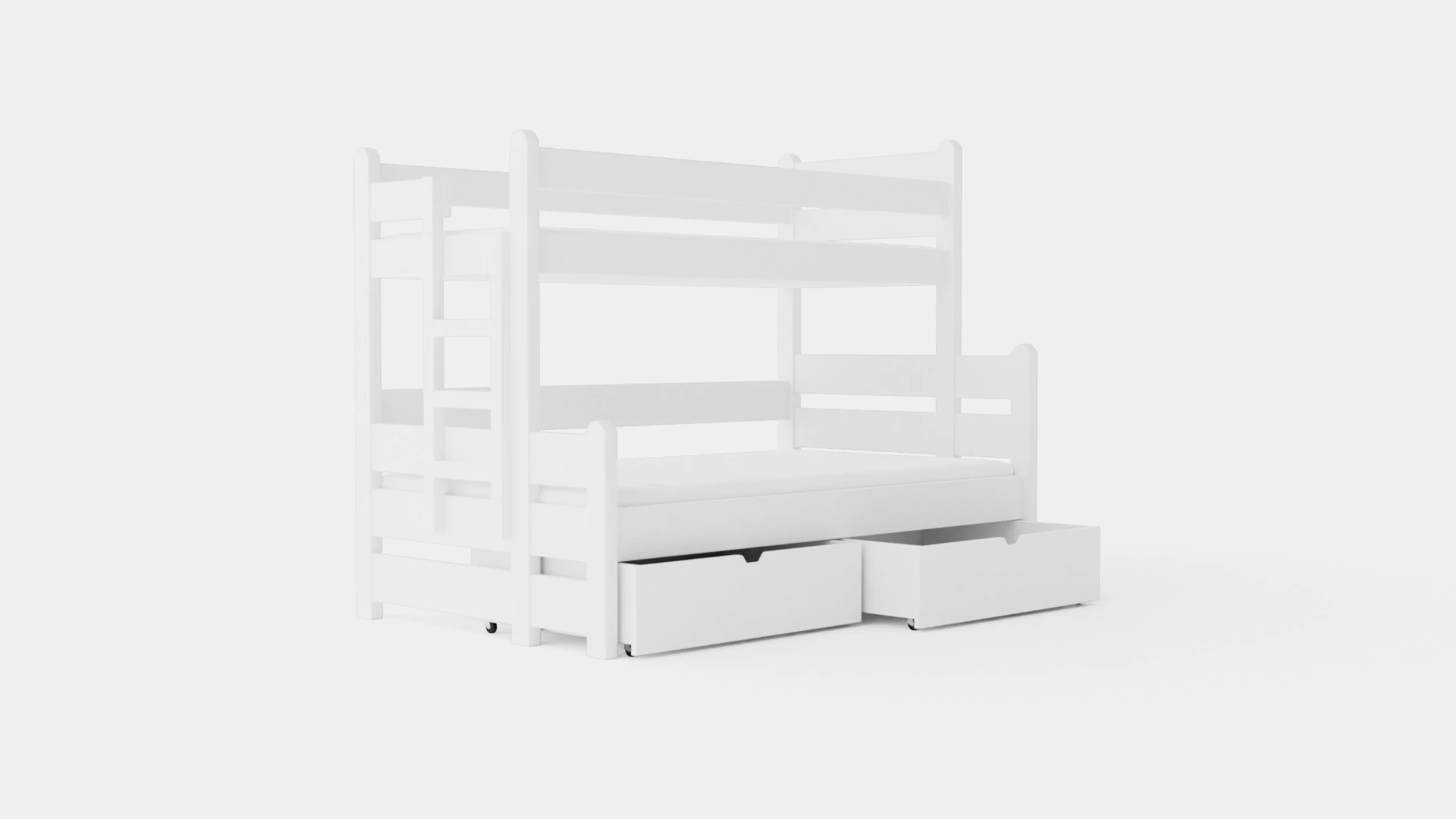Eira Bunk Bed Co Storage White 3D Model .c4d .max .obj .3ds .fbx .stl .blend 