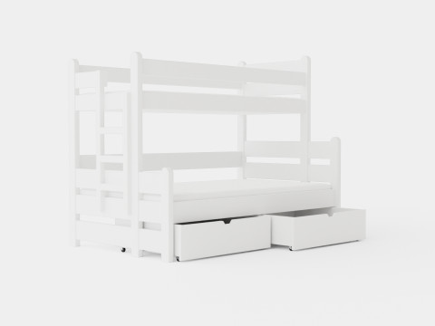 Eira Bunk Bed Co Storage White 3D Model