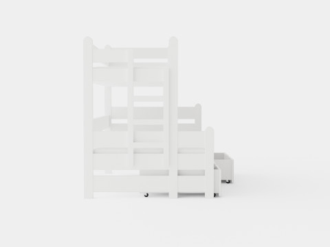 Eira Bunk Bed Co Storage White Model 3D