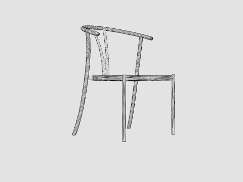 Elysia Dining Chair Steel 3D Model