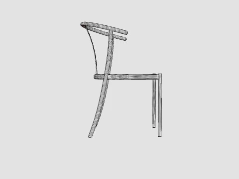 Elysia Dining Chair Steel 3D Model