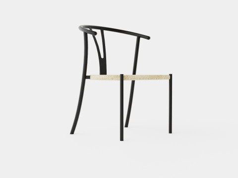 Elysia Dining Chair Steel Nature Spring Black 3D Модель