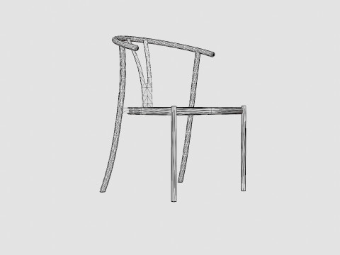 Elysia Dining Chair Steel Nature Spring Black 3Dモデル